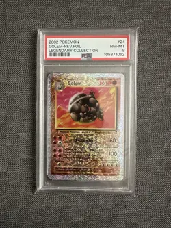 Pokemon TCG Golem Reverse Holo Rare Legendary Collection 24/110 PSA 8 - Image 1