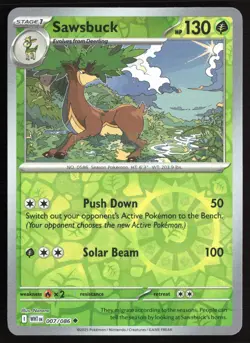 Pokemon TCG - Sawsbuck Reverse Holo SV: White Flare 007/086 NM - Image 1