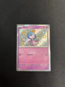 Ralts 153/091 Pokemon SV: Paldean Fates Shiny Rare Holo - MINT - Image 3
