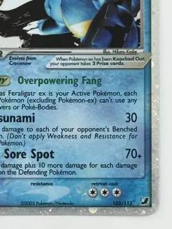 Pokemon TCG Feraligatr ex #103/115 Unseen Forces Holo Silver Border - Image 4