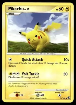 Pikachu 70/100 Majestic Dawn / Stormfront Common LP Pokemon TCG - Image 1