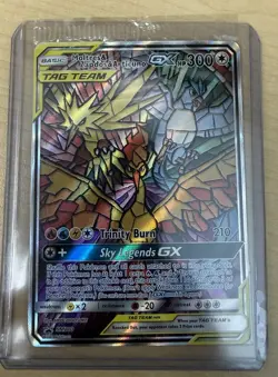 2019 Pokemon Moltres Zapdos Articuno GX #SM210 Stained Glass Promo Sealed - Image 1