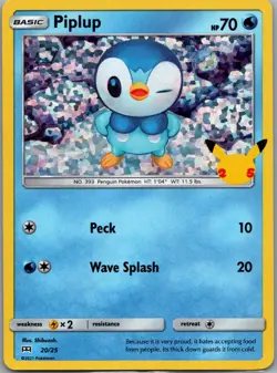 Piplup 020/025 McDonald's 25th Anniversary Promos Pokemon TCG Holo P NM - Image 1