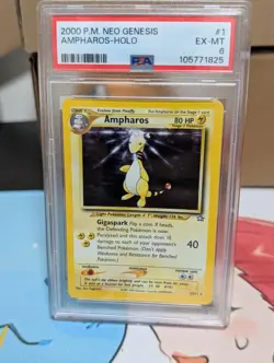 2000 Pokemon Neo Genesis Ampharos & Azumarill PSA 6 W/Swirls 🍥 - Image 1
