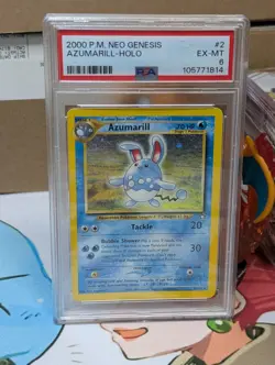 2000 Pokemon Neo Genesis Ampharos & Azumarill PSA 6 W/Swirls 🍥 - Image 3