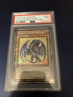 Yu-Gi-Oh 2025 BLMM 1st Edition Starlight Rare PSA 9 Blue Eyes White Dragon - Image 1
