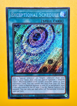 Yugioh Exceptional Schedule BLZD-EN054 Secret Rare 1st Edition NM. Top Loaded. - Image 1