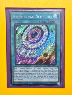 Yugioh Exceptional Schedule BLZD-EN054 Secret Rare 1st Edition NM. Top Loaded. - Image 2