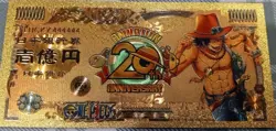 RARE Portgas D. Ace One Piece Anime 24K Gold Flake Berry Dollar USA SELLER - Image 1