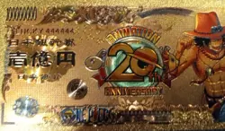 RARE Portgas D. Ace One Piece Anime 24K Gold Flake Berry Dollar USA SELLER - Image 3