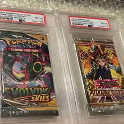 2021 SWSH Pokemon Evolving Skies Foil Pack Rayquaza PSA (Mislabeled /Error Pack) - Image 1