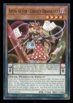 Yugioh Abyss Actor - Liberty Dramatist #PHHY-EN016 Photon Hypernova LP - Image 1