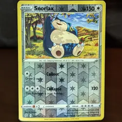 Snorlax 141/192 LP/NM Reverse Holo Rare Rebel Clash Pokemon Card happy bear farm - Image 1