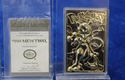 Pokemon MewTow 1999 23k Gold Plated Trading Cards W/ Certificate Of Authenticity - Image 1