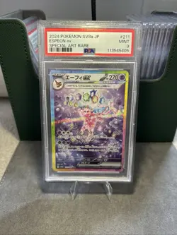 PSA 9 Espeon ex SAR 211/187 Terastal Festival Japanese Pokemon Card Game - Image 1