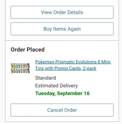 Pokemon Prismatic Evolutions 8 Mini-Tins w Promo Cards Costco 2-pack Confrimed - Image 2