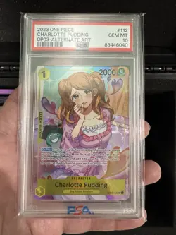 2023 ONE PIECE OP03-PILLARS OF STRENGTH 112 CHARLOTTE PUDDING ALT PSA 10 - Image 1