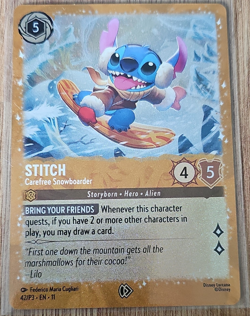 Disney Lorcana TCG Stitch - Carefree Snowboarder Promo Foil 42/P3 EN Amber - Image 1