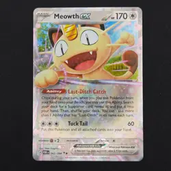 Pokemon TCG Card Meowth ex 062/088 ME03: Perfect Order Double Rare Holo - NM - Image 1