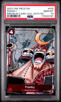 2023 ONE PIECE PREMIUM CARD COLLECTION 25TH EDITION 010 FRANKY PSA 10 GEM MINT - Image 1