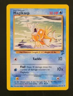 Pokemon TCG Magikarp Base Set 2 Unlimited Uncommon Card 50/130 - Image 1