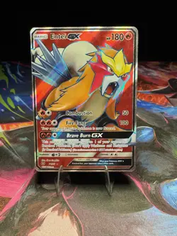 Entei GX 71/73 Full Art Ultra Rare Holo – Shining Legends Pokemon Card - Image 1