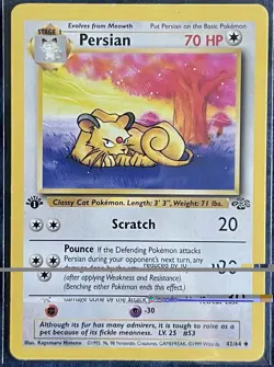 Persian 42/64 1st Edition Jungle Set Pokemon Card 1999 WOTC Uncommon LP - Image 1