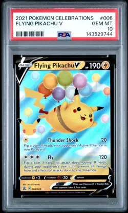 2021 POKEMON CELEBRATIONS #006 FLYING PIKACHU V PSA 10 - Image 1
