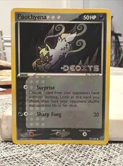 Pokemon TCG Poochyena EX Deoxys 70/107 Reverse Holo Common 2005 Nintendo - LP - Image 1