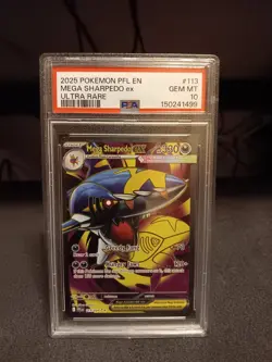 Pokemon TCG Phantasmal Flames Ultra Rare Mega Sharpedo ex 113/094 PSA 10 - Image 1
