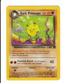 Dark Primeape Team Rocket 43/82 Uncommon Pokemon TCG 2000 Heavily Played - Image 1