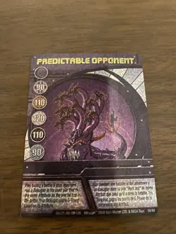 Bakugan Battle Brawlers Ability Card Blue Predictable Opponent 39/48 Holo Foil - Image 1