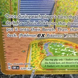 Pokemon TCG Artazon SV03 Obsidian Flames Secret Rare Full Art Holo EN 229/197 - Image 5