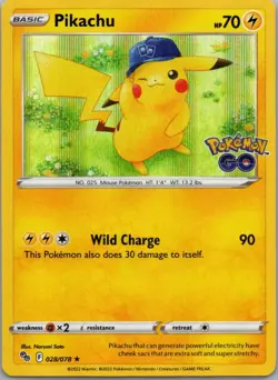 Pokemon TCG Pikachu 028/78 Pokemon GO Holo NM - Image 1