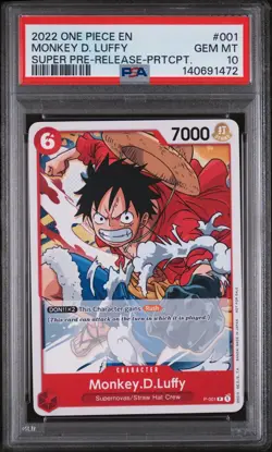 PSA 10 One Piece TCG Monkey D. Luffy 001 Promo OPTCG - Image 1