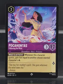 Disney Lorcana Pocahontas - Following the Wind 42/204 Winterspell Super Rare - Image 1