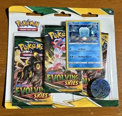 Set of Pokemon TCG: 3 Booster Packs Evolving Skies Umbreon & Eiscue Promo Cards 820650808814 - Image 2
