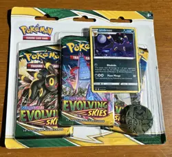 Set of Pokemon TCG: 3 Booster Packs Evolving Skies Umbreon & Eiscue Promo Cards 820650808814 - Image 3