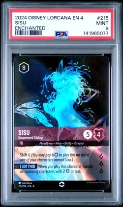 Disney Lorcana EN 4 Ursula's Return #215 Sisu Enchanted PSA 9 Mint - Image 1