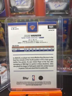2025-26 Topps Chrome - Jalen Brunson #101 Refractor - Image 2