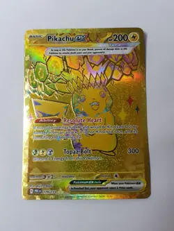 Pokemon TCG Prismatic Evolutions-Pikachu EX Hyper Rare Gold Card 179/131 - Image 1