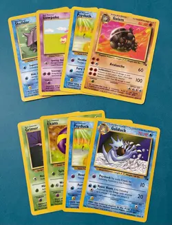 Pokemon TCG: Fossils Lot with Golduck & Golem, Regular, English, MP (8 Cards) - Image 1