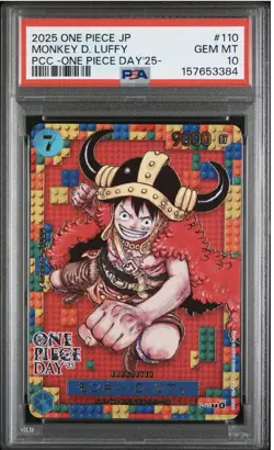 Bandai Monkey D. Luffy #110 Promo Holo ONE PIECE DAY '25 JP One Piece CG PSA 10 - Image 1