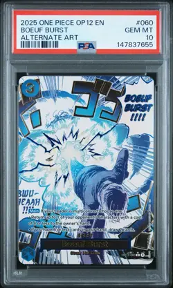2025 ONE PIECE LEGACY OF THE MASTER BOEUF BURST ALT ART EVENT OP12 060 PSA 10 GM - Image 1