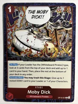 One Piece The Time of Battle OP16-021 Moby Dick Rare FOIL English - Image 1