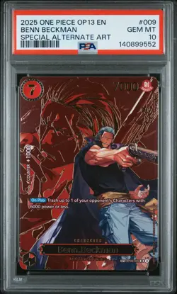 2025 ONE PIECE OP13 BENN BECKMAN SPECIAL ALT ART OP09 #009 PSA 10 GEM MINT - Image 1