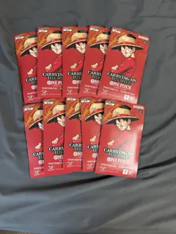 One Piece TCG OP-13 Carrying On His Will Sleeved Booster Pack Lot of 10 English - Image 1