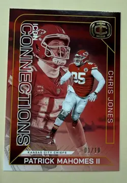 2025 Panini- Icon Collections Mahomes/ Jones #IC-22 Icon Connections #1/10 - Image 1