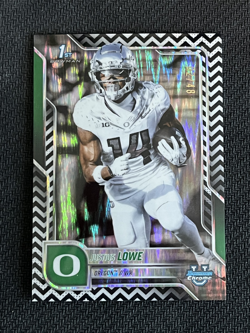 2025 Bowman Chrome University Justius Lowe #166 Black & White Stealth /48 1st - Image 1