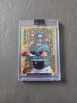 2026 JOKER CRACKED IC GOLD Wild Card Black Tie Jalen Hurts Eagles SDJJ-JHN 1/1 - Image 1